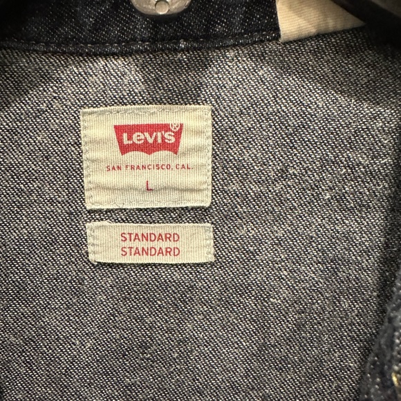 Levi's Barstow Western Indigo Denim Shirt Pearl Snap Closure - Sz L - Picture 5 of 16